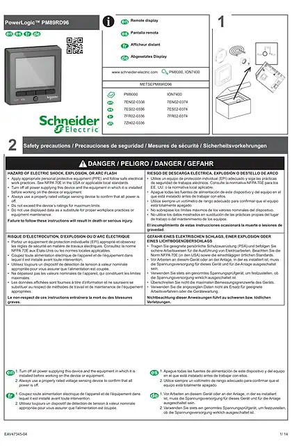 schneider施耐德PowerLogic PM89RD96 - 远程显示屏